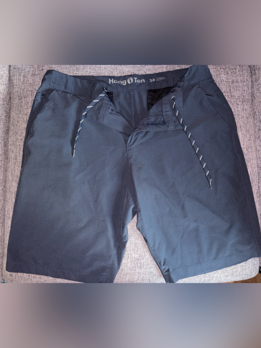 Hang Ten Men's Navy Hybrid Swim Shorts with Contrast Drawstring